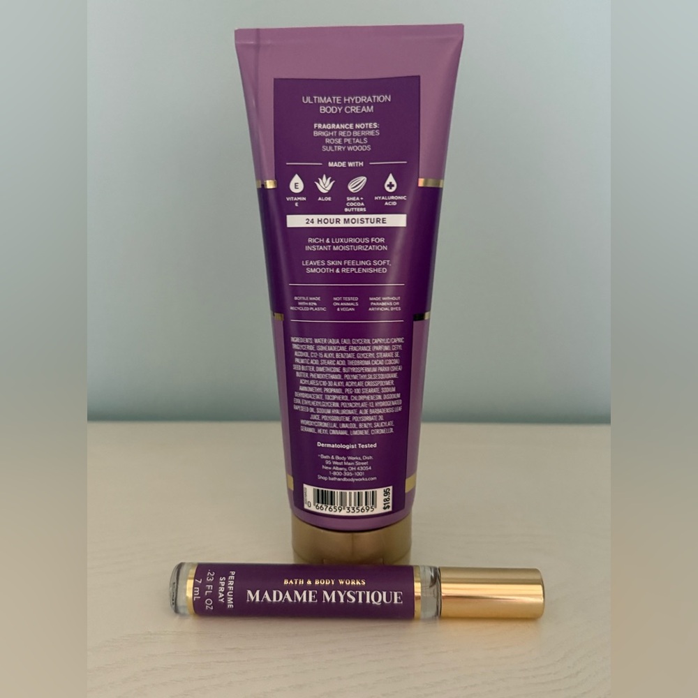 B&BW “Madame Mystique” Body Cream & Mini Perfume Set / DISCONTINUED / BRAND NEW! - Picture 2 of 2